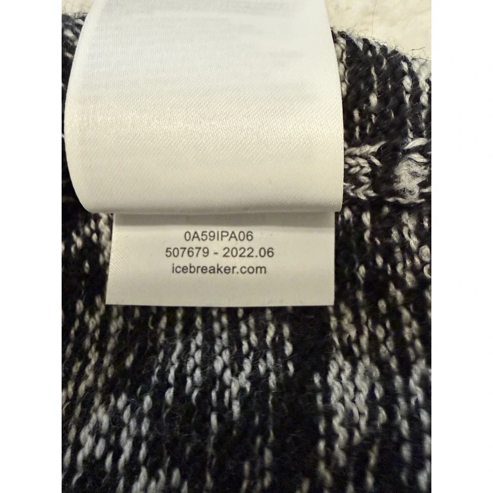 Icebreaker Men's 100% Merino Wool Barein Crewe Long Sleeve‎ Sweater Black Gray M